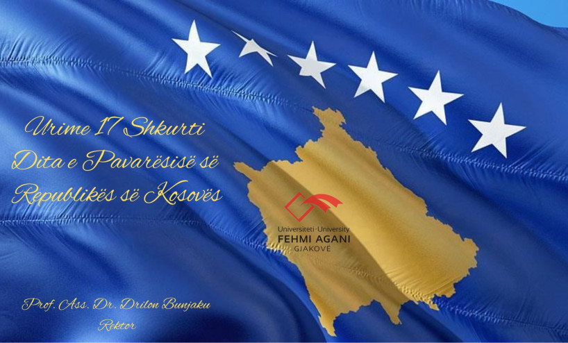 Rector Bunjaku's congratulations on the 17th anniversary of Kosovo's Independence